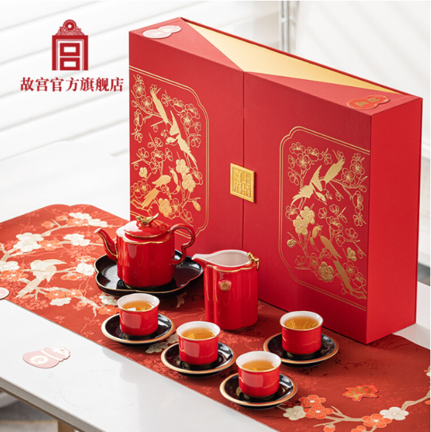 "新年锦礼·故宫联名福寿茶具套装"